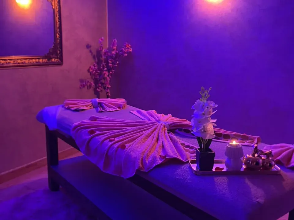 Softly lit private massage room at Arko Prestige Spa in Bourgogne, Casablanca