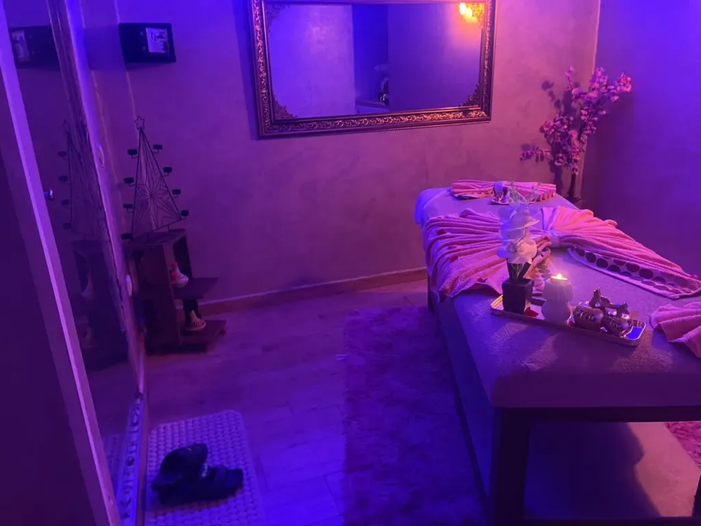 Dimly lit massage room at Arko Prestige Spa in Casablanca